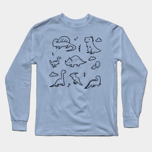 Cute dinosaur doodles Long Sleeve T-Shirt